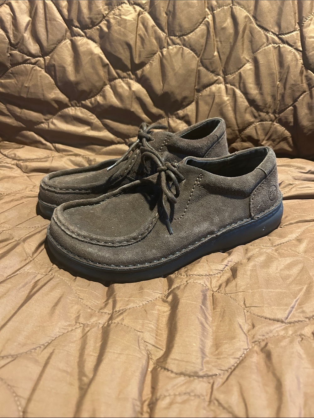 Birkenstock Men's Brown Suede Moc Toe Slip-On Shoes